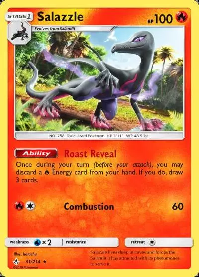 Salazzle 31/214 Unbroken Bonds Pokemon card