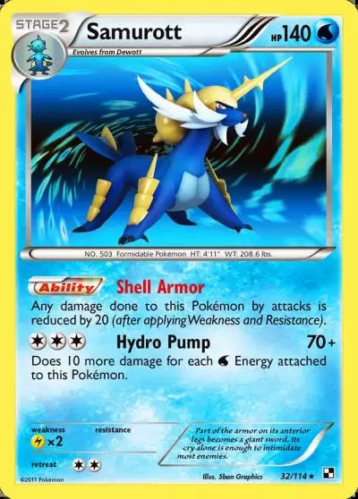 Samurott 32/114 Black & White Pokemon card