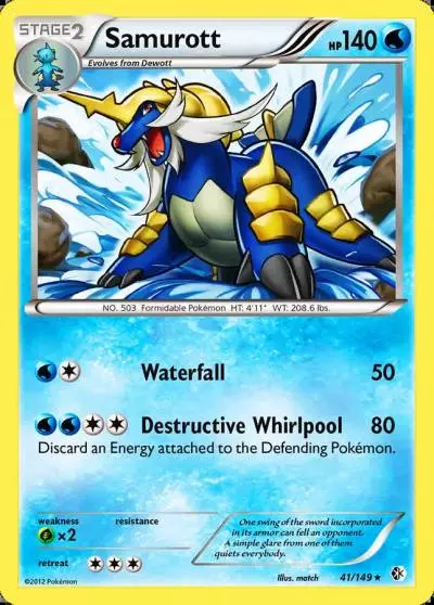 Samurott 41/149 Boundaries Crossed Pokemon card