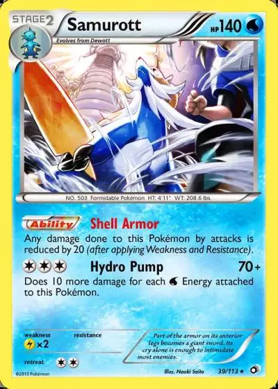 Samurott 39/113 Legendary Treasures Pokemon card