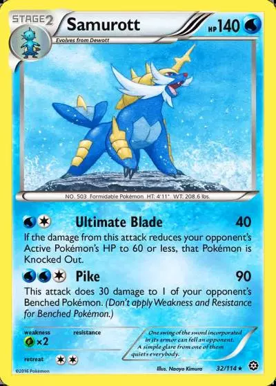 Samurott 32/114 Steam Siege Pokemon card