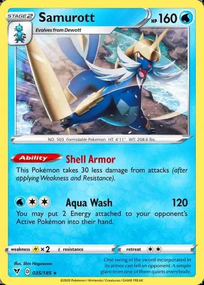 Samurott 35/185 Vivid Voltage Pokemon card