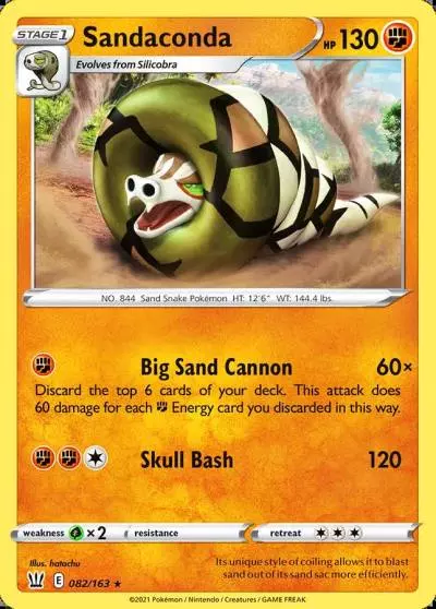 Sandaconda 82/163 Battle Styles Pokemon card