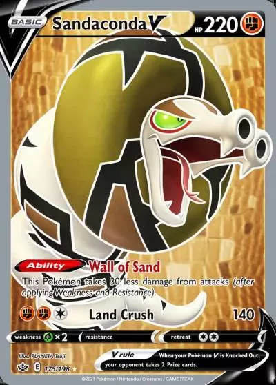 Sandaconda V 175/198 Chilling Reign Pokemon card