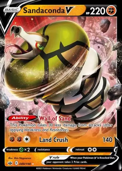 Sandaconda V 89/198 Chilling Reign Pokemon card