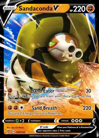 Sandaconda V 108/192 Rebel Clash Pokemon card