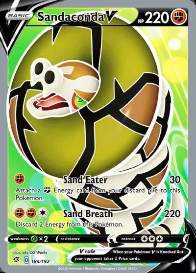 Sandaconda V 184/192 Rebel Clash Pokemon card