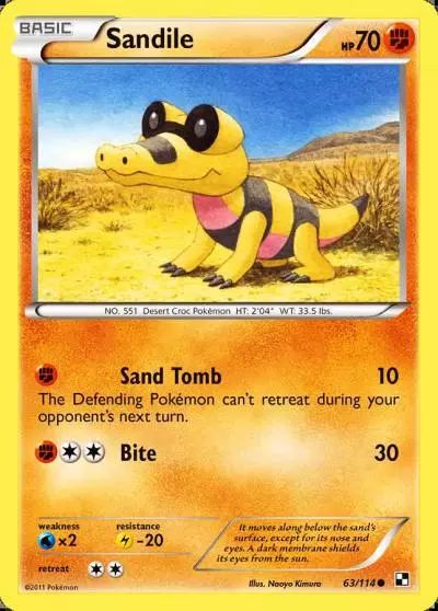 Sandile 63/114 Black & White Pokemon card