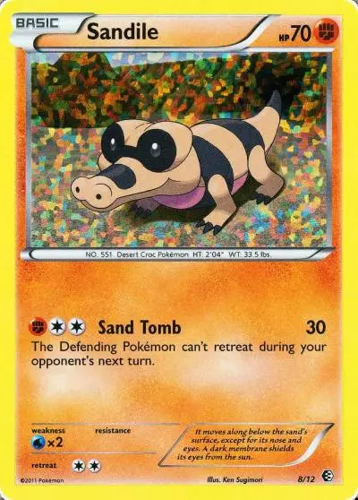 Sandile 8/12 McDonald's Collection 2011 Pokemon card