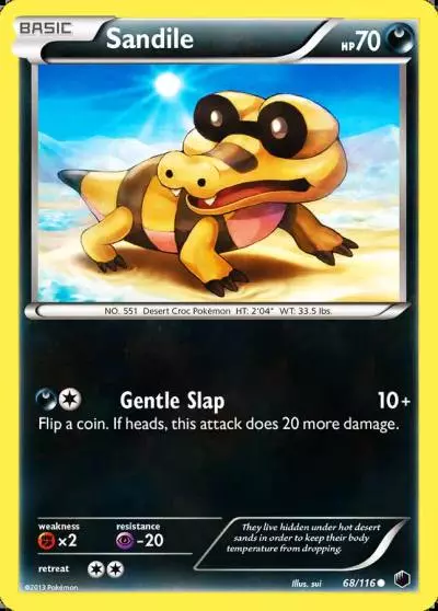 Sandile 68/116 Plasma Freeze Pokemon card