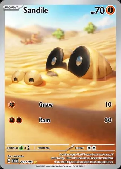Sandile 216/198 Scarlet & Violet Pokemon card