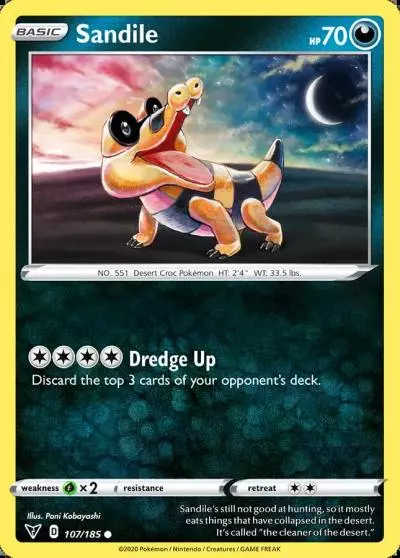 Sandile 107/185 Vivid Voltage Pokemon card