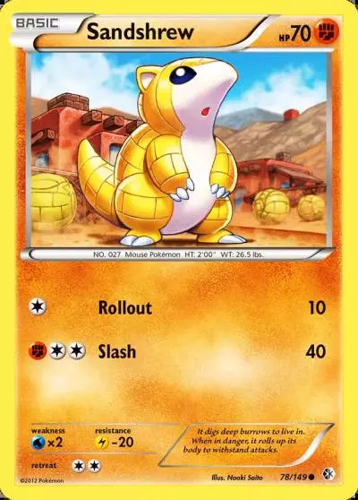 Sandshrew 78/149 Boundaries Crossed Pokemon card