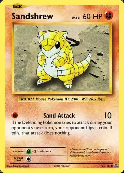 Sandshrew 54/108 Evolutions Pokemon card