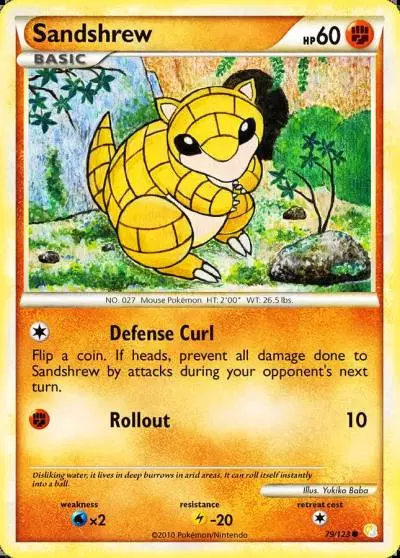 Sandshrew 79/123 HeartGold & SoulSilver Pokemon card