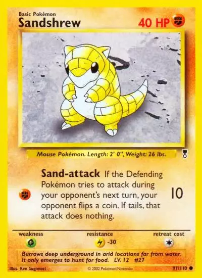 Sandshrew 91/110 Legendary Collection Pokemon card