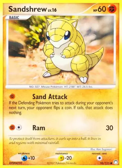 Sandshrew 96/123 Mysterious Treasures Pokemon card
