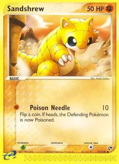 Sandshrew 75/100 Sandstorm Pokemon card