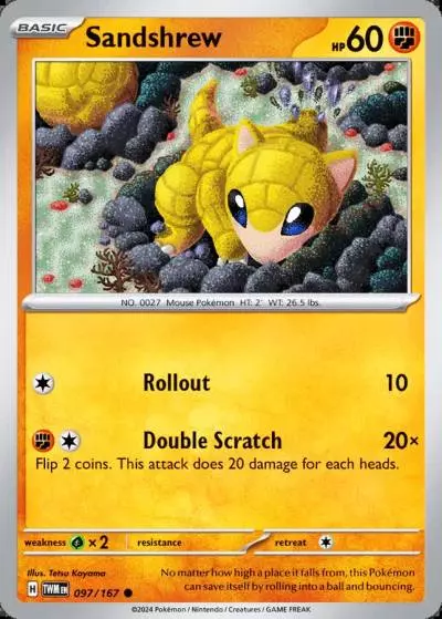 Sandshrew 97/167 Twilight Masquerade Pokemon card