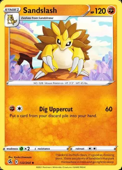 Sandslash 132/264 Fusion Strike Pokemon card