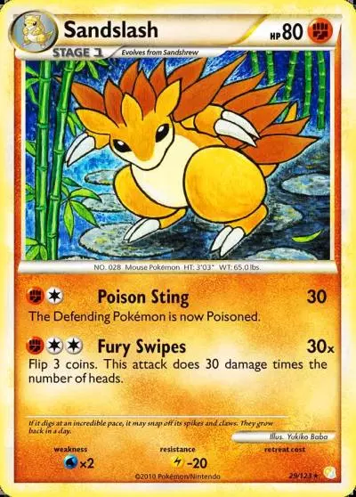 Sandslash 29/123 HeartGold & SoulSilver Pokemon card