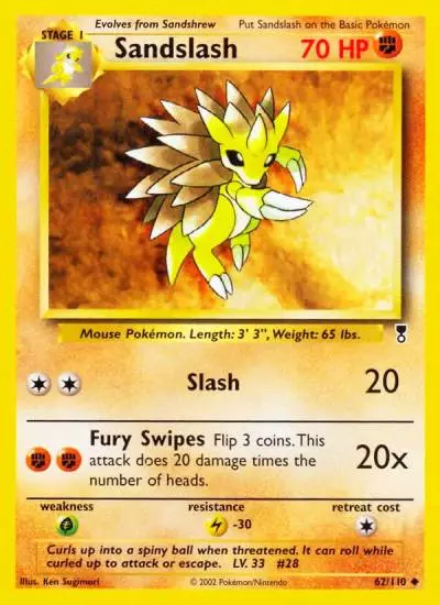 Sandslash 62/110 Legendary Collection Pokemon card