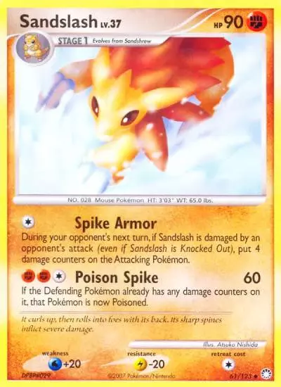 Sandslash 61/123 Mysterious Treasures Pokemon card