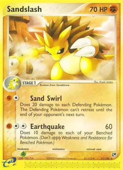 Sandslash 21/100 Sandstorm Pokemon card