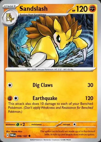 Sandslash 98/167 Twilight Masquerade Pokemon card