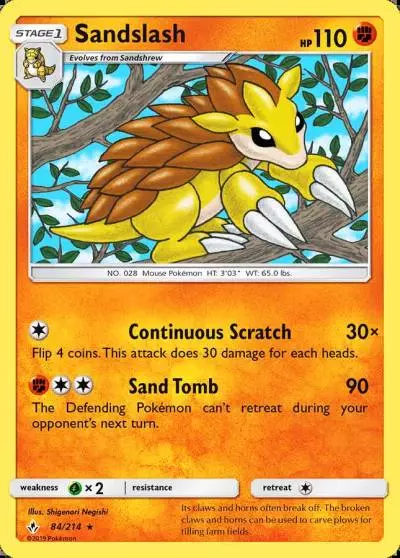 Sandslash 84/214 Unbroken Bonds Pokemon card