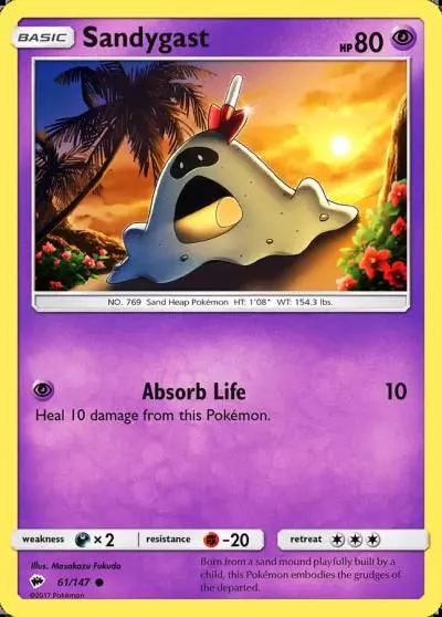Sandygast 61/147 Burning Shadows Pokemon card