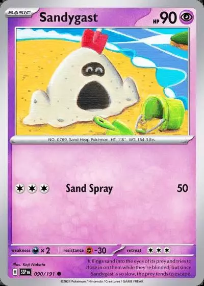 Sandygast 90/191 Surging Sparks Pokemon card