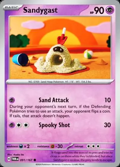 Sandygast 91/167 Twilight Masquerade Pokemon card