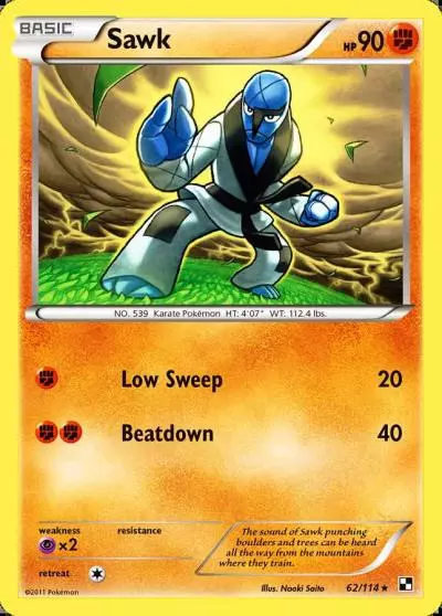 Sawk 62/114 Black & White Pokemon card