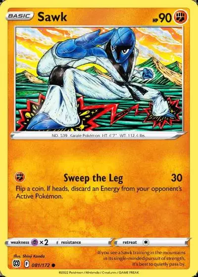Sawk 81/172 Brilliant Stars Pokemon card