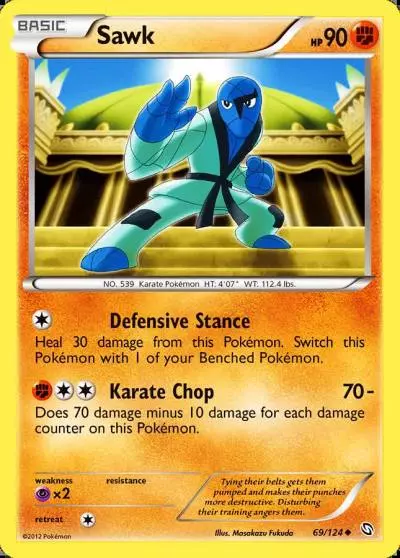 Sawk 69/124 Dragons Exalted Pokemon card