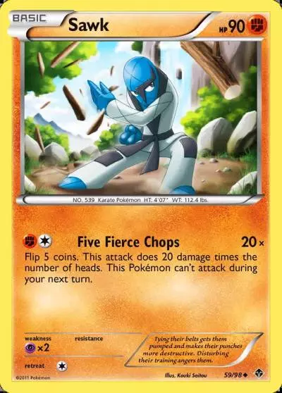 Sawk 59/98 Emerging Powers Pokemon card