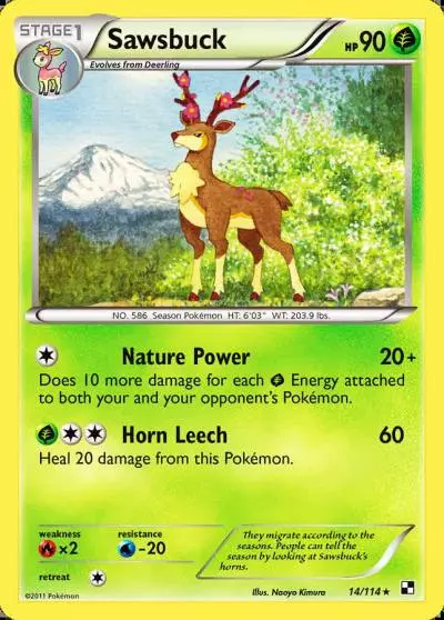 Sawsbuck 14/114 Black & White Pokemon card