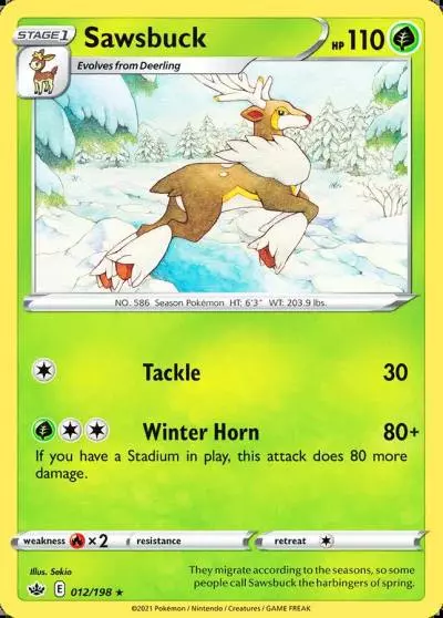 Sawsbuck 12/198 Chilling Reign Pokemon card