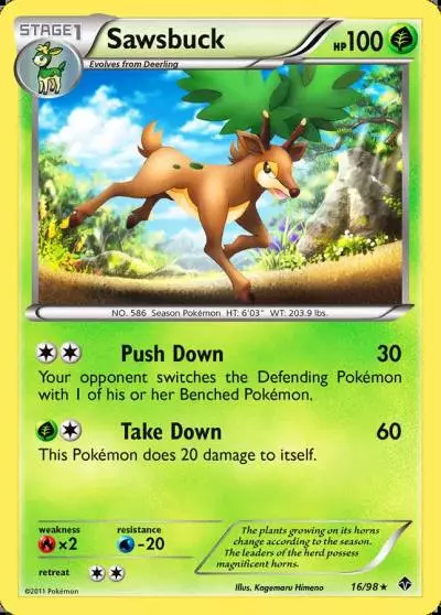Sawsbuck 16/98 Emerging Powers Pokemon card
