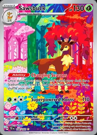 Sawsbuck 166/162 Temporal Forces Pokemon card