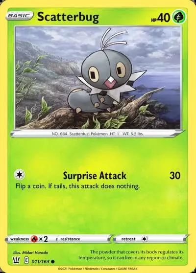 Scatterbug 11/163 Battle Styles Pokemon card