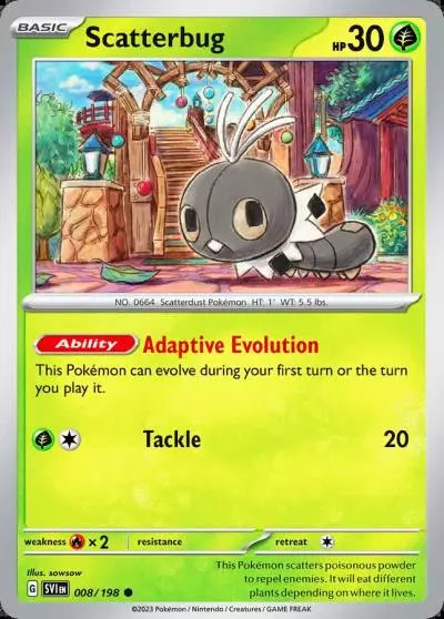 Scatterbug 8/198 Scarlet & Violet Pokemon card