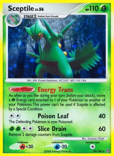 Sceptile 10/100 Stormfront Pokemon card