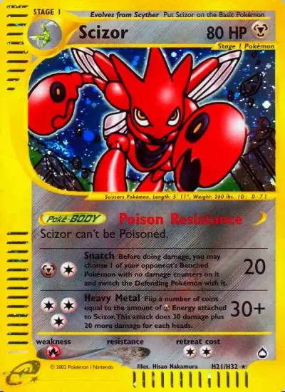 Scizor H21/147 Aquapolis Pokemon card