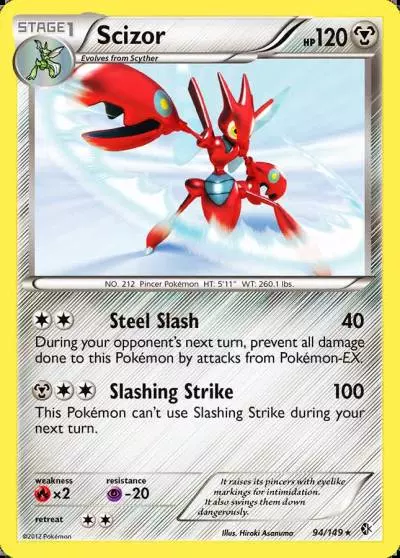 Scizor 94/149 Boundaries Crossed Pokemon card