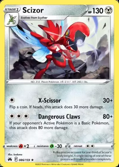 Scizor 86/159 Crown Zenith Pokemon card