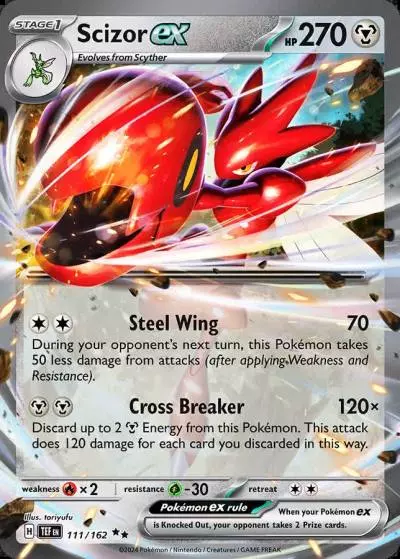 Scizor ex 111/162 Temporal Forces Pokemon card