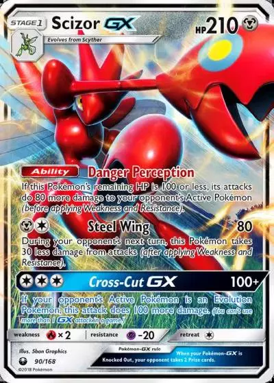 Scizor-GX 90/168 Celestial Storm Pokemon card
