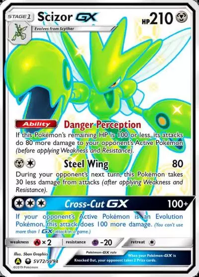 Scizor-GX SV72/94 Hidden Fates Shiny Vault Pokemon card